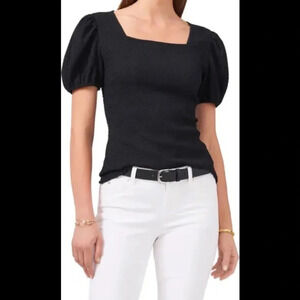 🎉🎉HOST PICK🎉🎉VINCE CAMUTO Puff Shoulder Top, Medium, Black, NWT